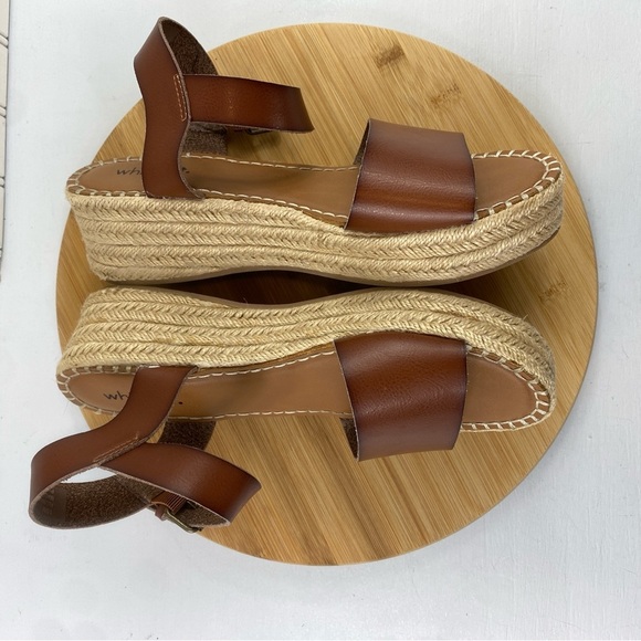WHITE‎ MT. Women's Plink Platform Wedges Sandals, Brown, Vegan Leather Sz 10M - Picture 7 of 10